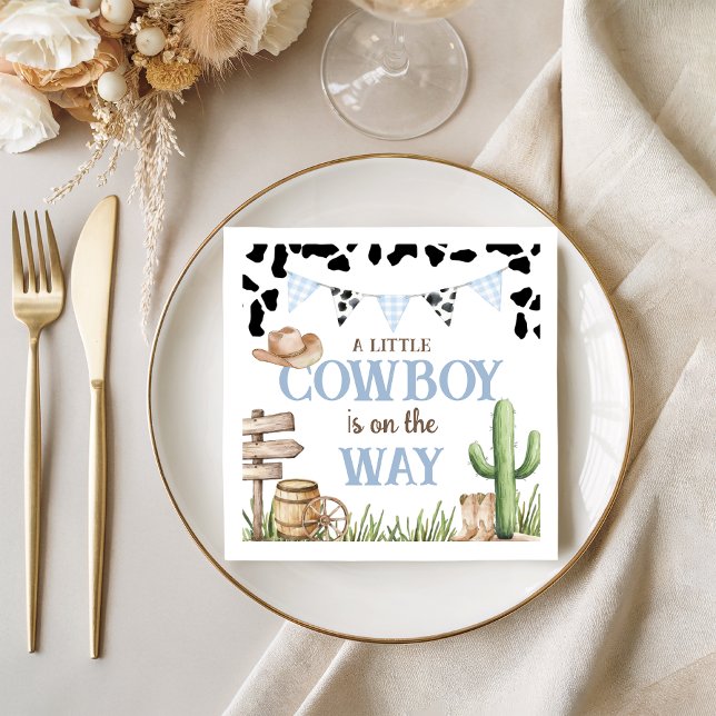 Cowboy Baby Shower Party Napkins Serviette (Von Creator hochgeladen)
