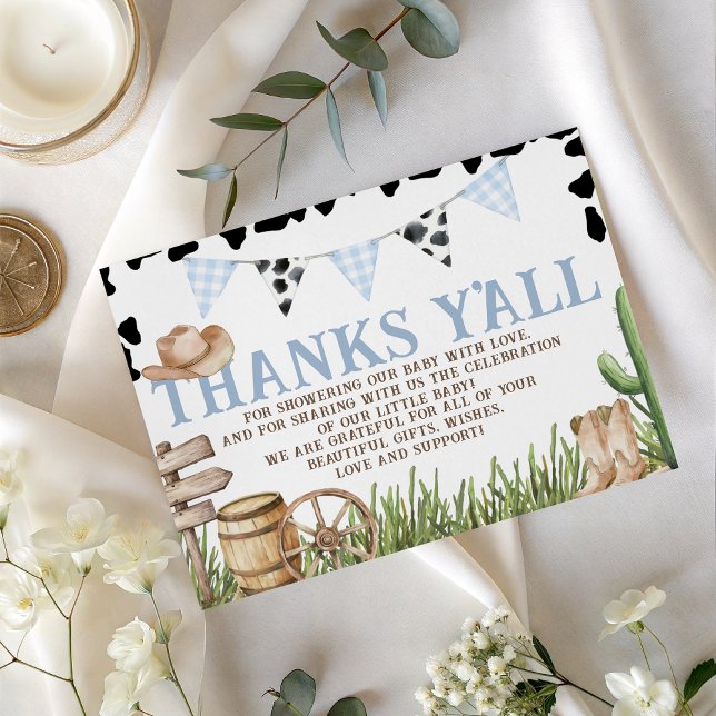 Cowboy Baby Shower Thank You Card Begleitkarte (Von Creator hochgeladen)