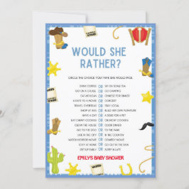 Cowboy Baby Showgame - Größe 12x18 Einladung