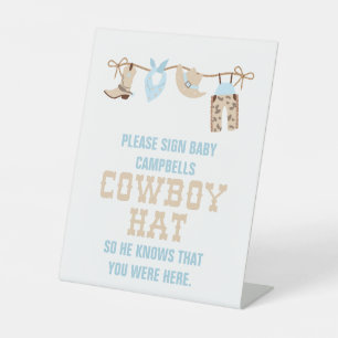 Cowboy Baby Showhut Sockelschild