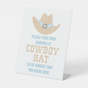 Cowboy Baby Showhut Sockelschild