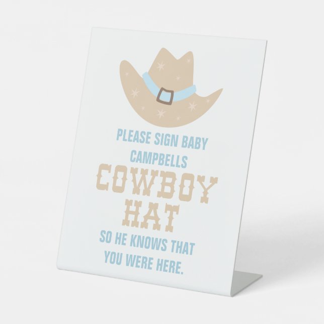 Cowboy Baby Showhut Sockelschild (Vorderseite)