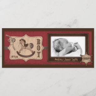 Cowboy Baby Tall Announccard Ankündigung