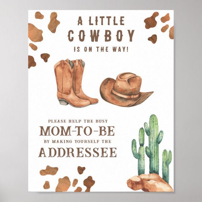 Cowboy-Babydusche - Hilf der geschäftigen Mama Poster (Vorne)