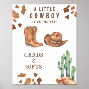 Cowboy Babydusche Karten und Geschenke Poster