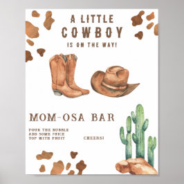 Cowboy Babydusche Momosa Bar Poster