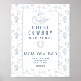 Cowboy Babydusche Momosa Bar Poster
