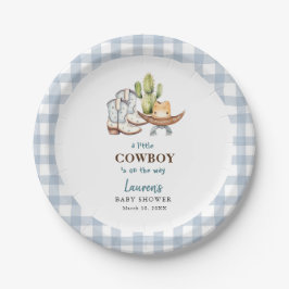 Cowboy-Babydusche Pappteller