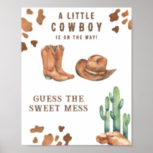 Cowboy Babydusche Raten Sie das süße Chaos Poster