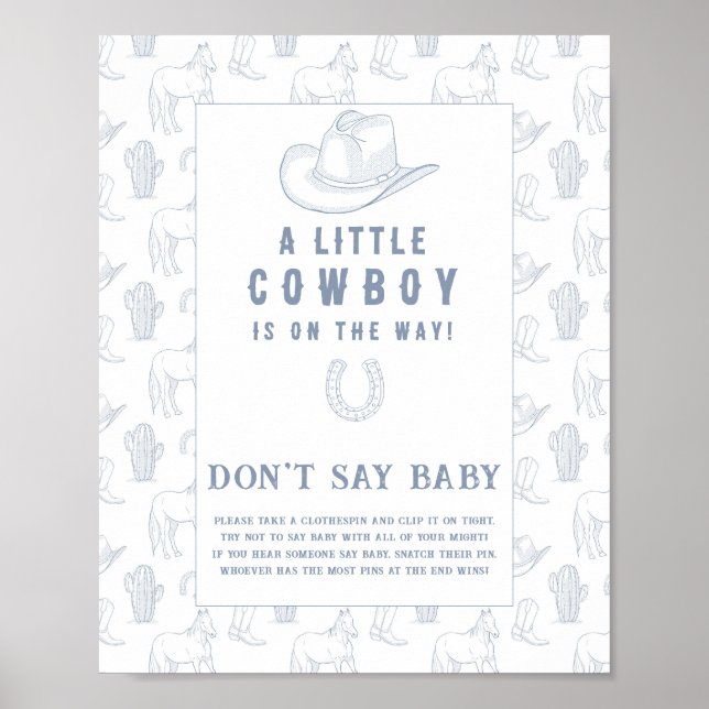 Cowboy-Babydusche Sag nicht, Baby Poster (Vorne)