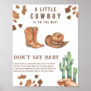 Cowboy-Babydusche Sag nicht, Baby Poster