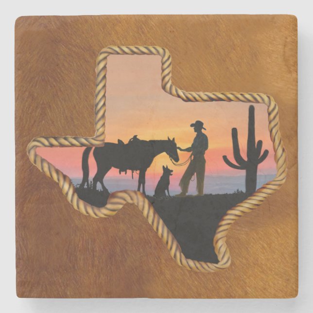 COWBOY-BEGLEITER STEINUNTERSETZER (Vorderseite)