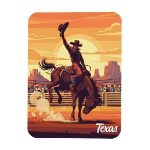 Cowboy bei Rodeo Texas Travel Magnet