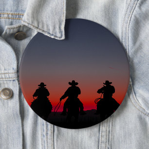 Cowboy bei Sonnenuntergang Button