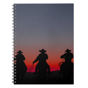 Cowboy bei Sonnenuntergang Notizblock