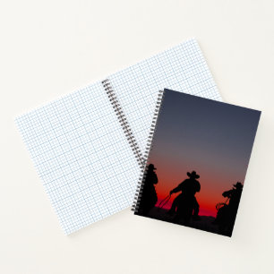 Cowboy bei Sonnenuntergang Notizbuch