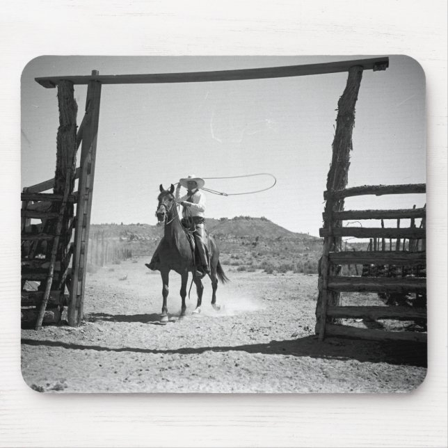Cowboy beim Lassowerfen Mousepad (Vorne)