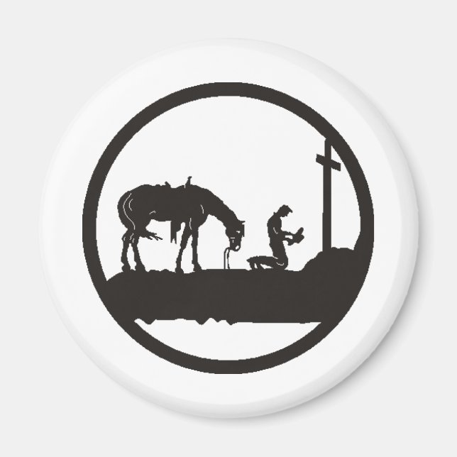 Cowboy beten magnet (Vorne)