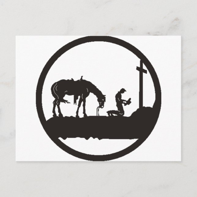 Cowboy beten postkarte (Vorderseite)