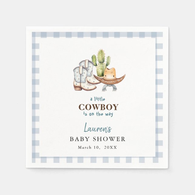Cowboy-bezogene Babydusche Serviette (Vorderseite)