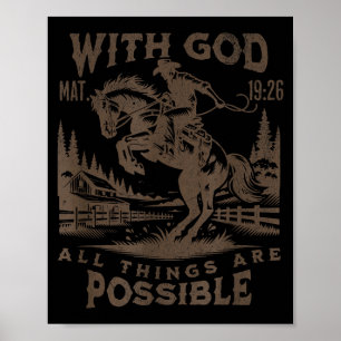 Cowboy-Bibel-Schriftvers Western Jesus für Männer Poster