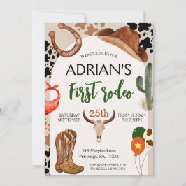 Cowboy Birthday 1. Rodeo Geburtstagsparty Einladung