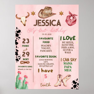 Cowboy Birthday 1. Rodeo Geburtstagsparty Poster