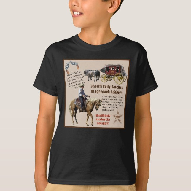 Cowboy Birthday Add Boy's Name Sheriff Hero T-Shirt (Vorderseite)