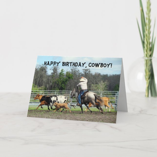 Cowboy Birthday Card Karte (Vorderseite)