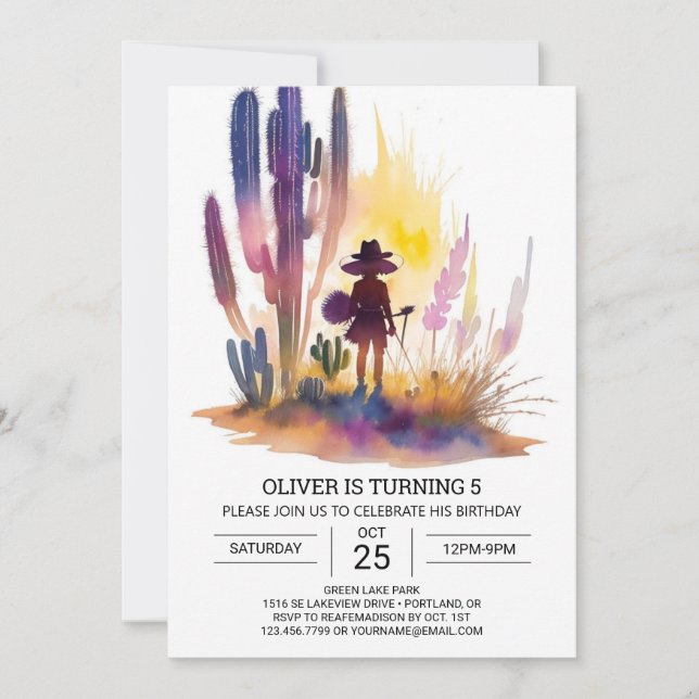Cowboy Birthday Custom Online Einladung (Vorderseite)