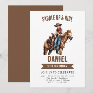 Cowboy Birthday Einladung