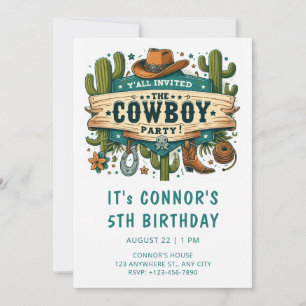 Cowboy Birthday Einladung