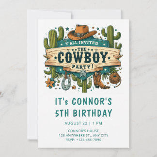 Cowboy Birthday Einladung