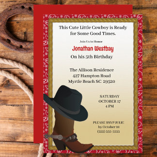Cowboy Birthday Einladung
