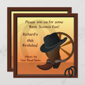 Cowboy Birthday Party Custom Einladung