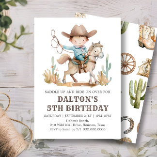 Cowboy Birthday Party Einladung