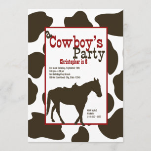 Cowboy Birthday Party Einladung