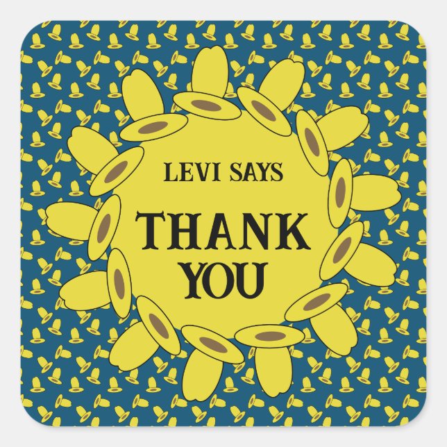 Cowboy Birthday Party Quadratischer Aufkleber (Vorderseite)