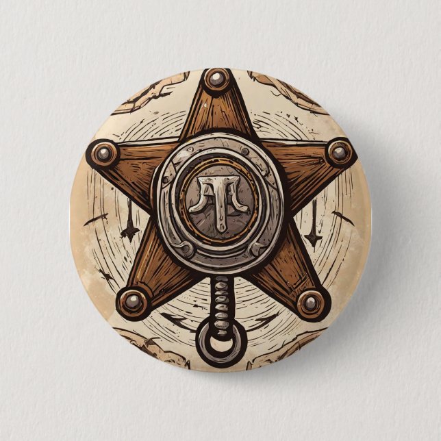 Cowboy Birthday Party - Sheriff Button (Vorderseite)