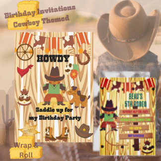 Cowboy Birthday Personalisierte Einladung