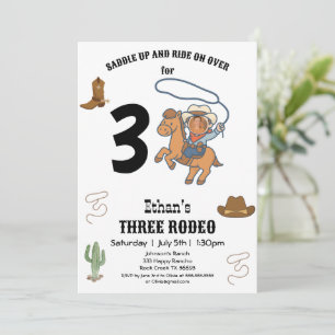 CowBoy Birthday Rodeo Party Einladung