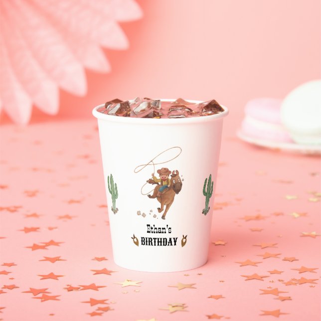 Cowboy Birthday Rodeo Party Pappbecher (Insitu)
