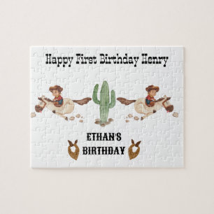 Cowboy Birthday Rodeo Party Puzzle