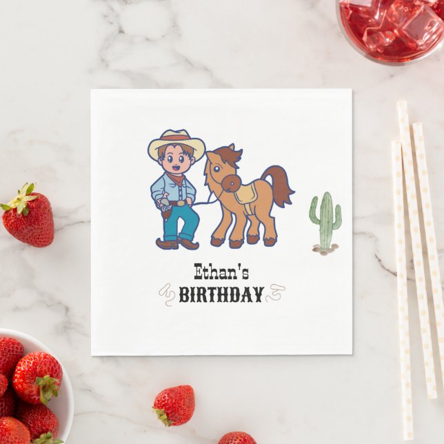 Cowboy Birthday Rodeo Party Serviette (Beispiel)