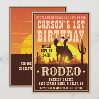 Cowboy Birthday Rodeo Poster Party, jedes Alter Einladung