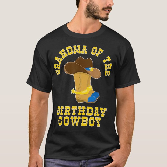 Cowboy Birthday Themed Partys Oma T-Shirt (Vorderseite)