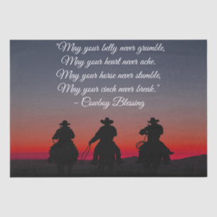 Cowboy Blessing Horse Silhouette Seidenpapier