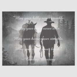 Cowboy Blessing Horse Silhouette Seidenpapier