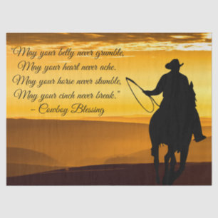 Cowboy Blessing Horse Silhouette Seidenpapier