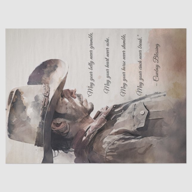 Cowboy Blessing Western Man Seidenpapier (Vorderseite)